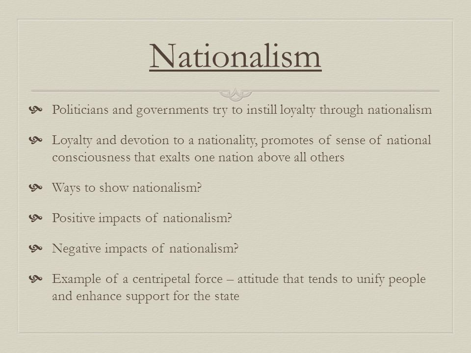 Positive and Negative Nationalism